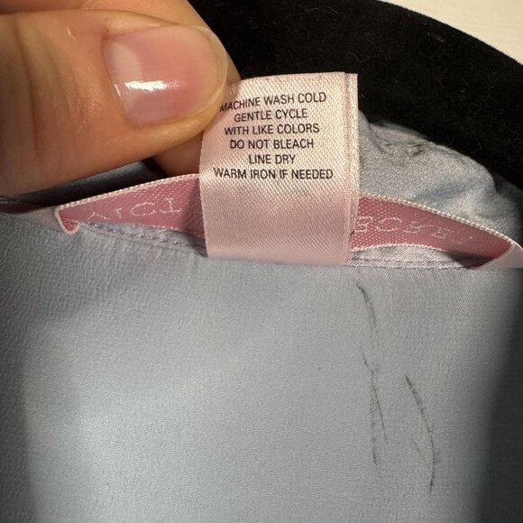 Victorias Secret Light Blue Silk Button-Up Sleep Shirt Size Small Intimate Sexy - Picture 7 of 8